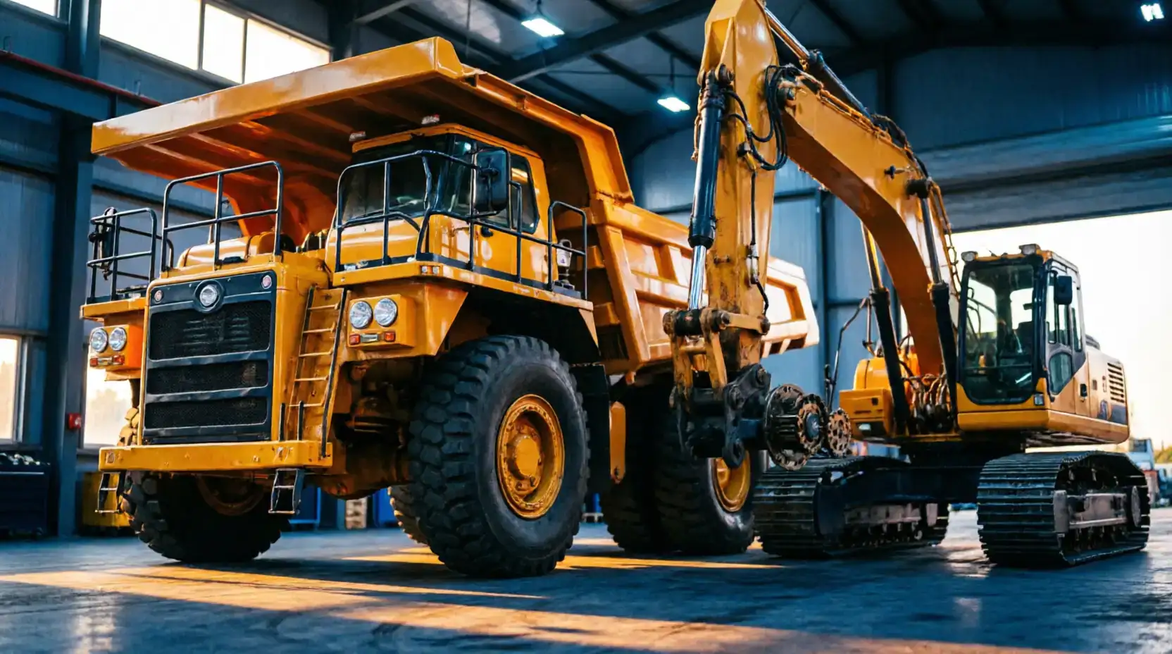 Maquinaria pesada Caterpillar y Komatsu